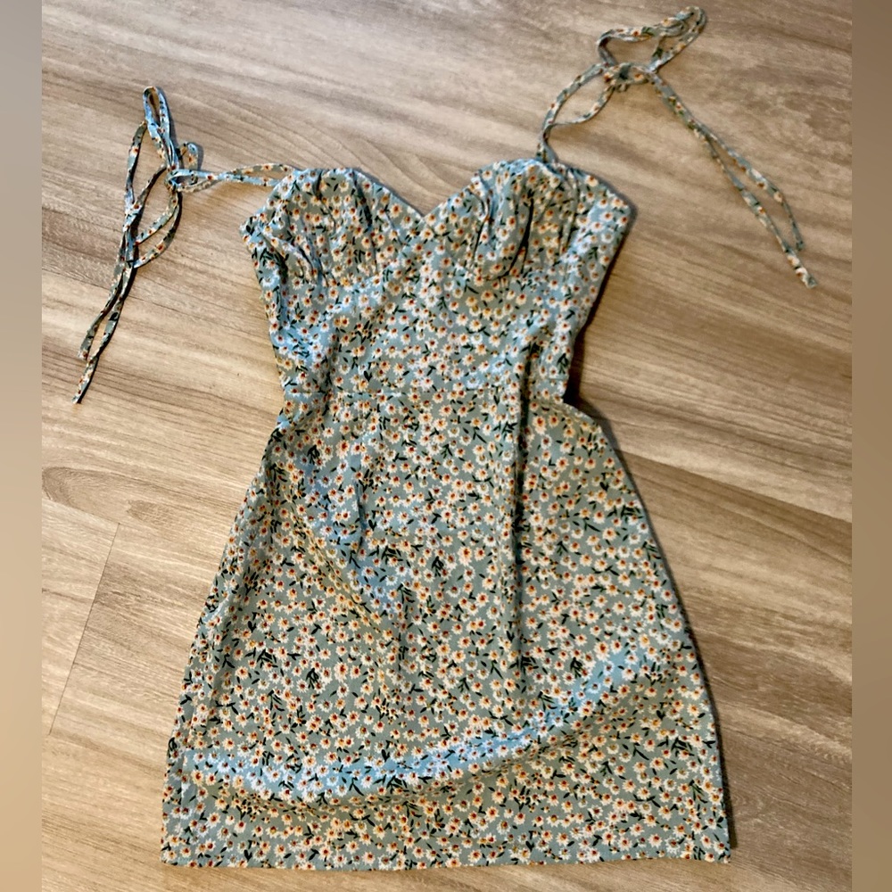 SHEIN Floral green dress - XS